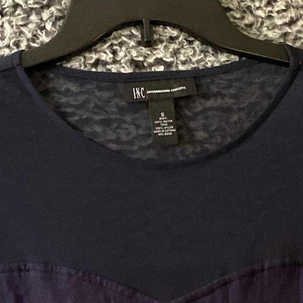 INC Womens Navy Bleu Sirt 3/4 Sleeves Size Small - Picture 6 of 6